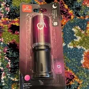 Globe Pink and Black Heart Night Light